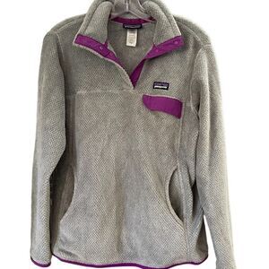 PATAGONIA SnapT ReTool Pullover Fleece for Women in Grey Purple Size Medium